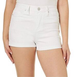 YMI Luxe White High Rise Rolled Cuff Summer Beachy Jean Shorts Junior 7